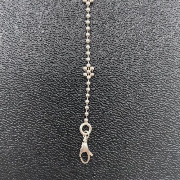 Auth GUCCI Interlocking GG Flower Ball Chain 925 Silver  Necklace W/Box - Picture 7 of 10